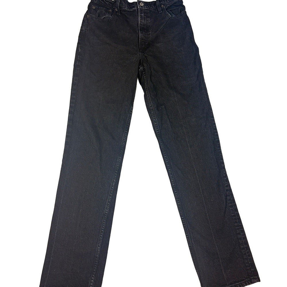 Abercrombie & Fitch Womens Jean Straight Leg 30 10 XL 90s Ultra High Rise Black